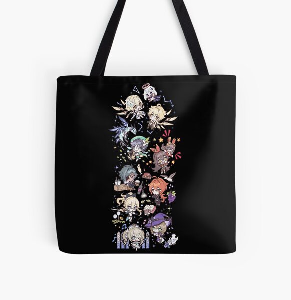 Genshin Impact Chibi Characters Assemble  All Over Print Tote Bag RB1807 product Offical genshin impact Merch